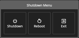 shutdown menu